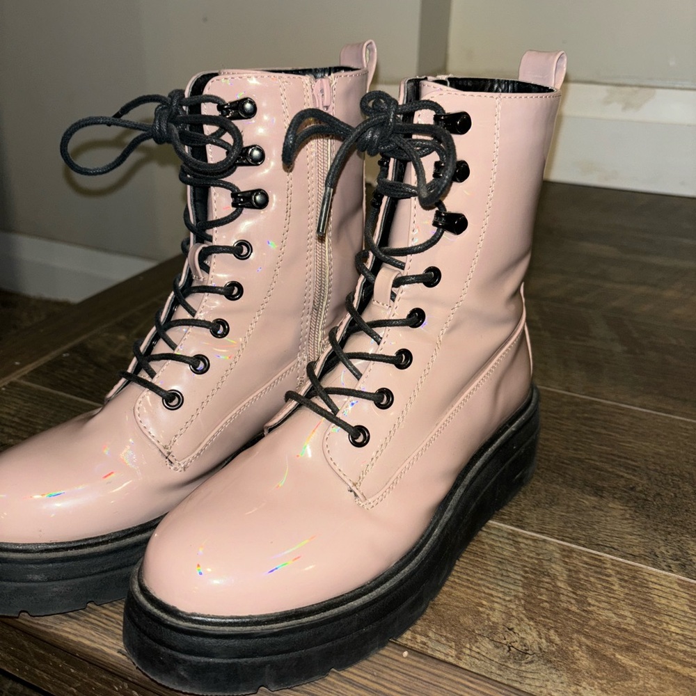 Call It Spring Pink Combat Boots